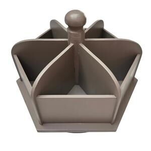 Spinning Hexagon Organizer Desk Makeup 6 Compartment Vanity Essential Neutral